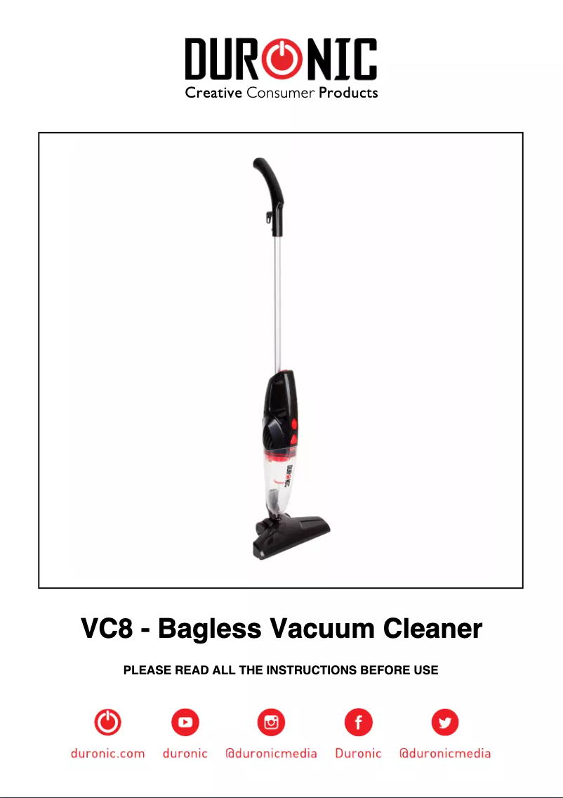 Page n°1 - Manuel utilisateur Duronic VC8