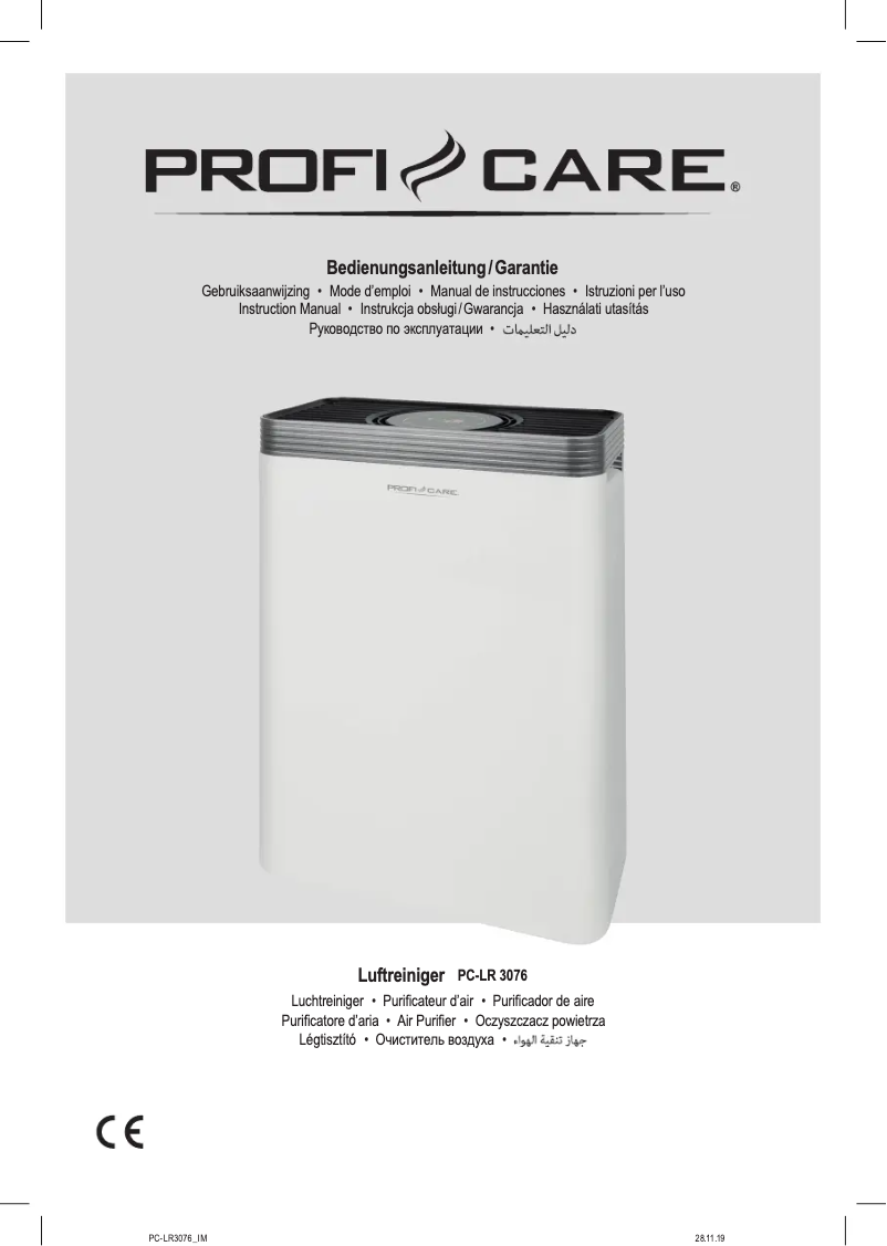 Page 1 de la notice Manuel utilisateur ProfiCare PC-LR 3076