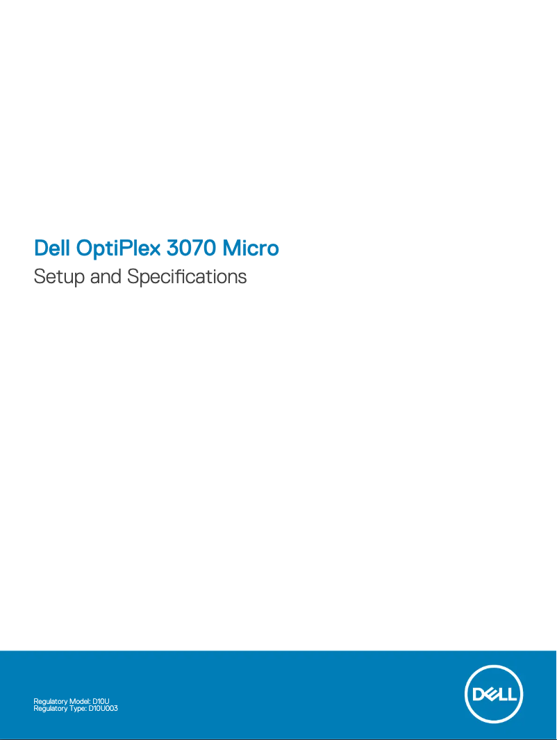 Image de la première page du manuel de l'appareil OptiPlex 3070