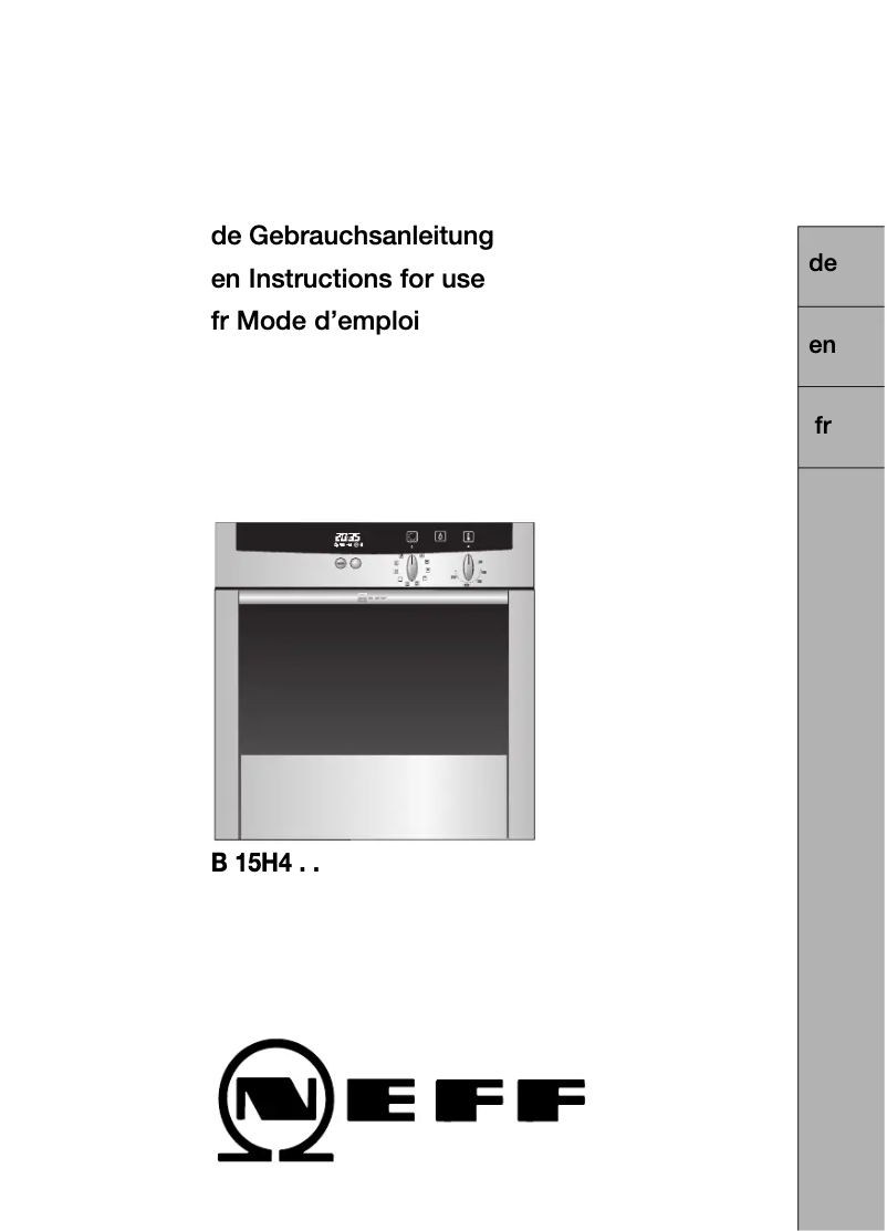 Image de la première page du manuel de l'appareil B 15H4N0