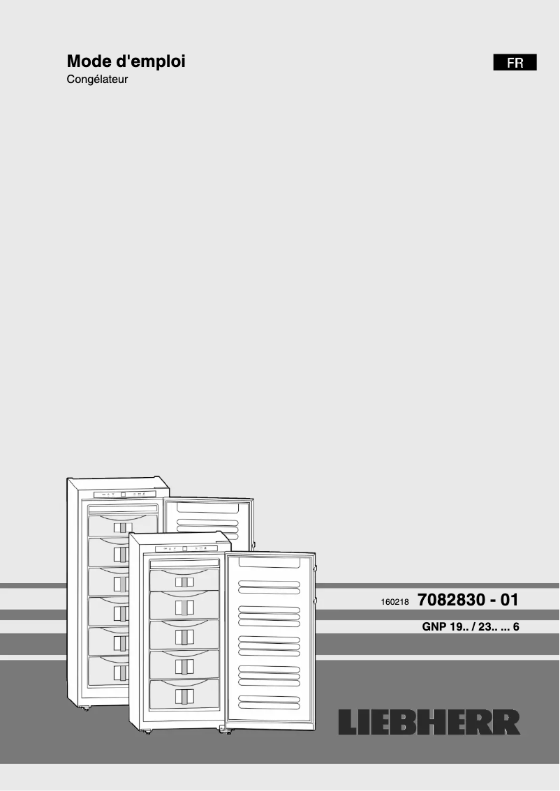 Page 1 de la notice Manuel utilisateur Liebherr GNP 2356-24