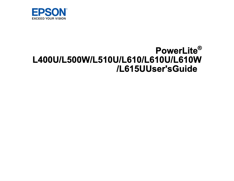 Imagen de la primera página del manual del dispositivo PowerLite L510U