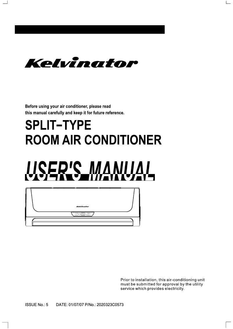 Page n°1 - Manuel utilisateur Kelvinator KSE70CRA