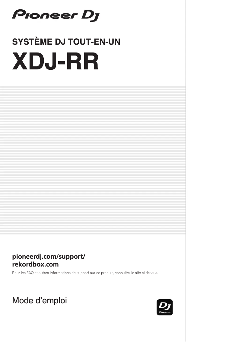 Page 1 de la notice Manuel utilisateur Pioneer XDJ-RR