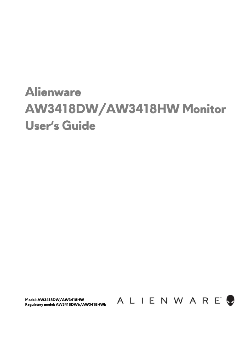 Page 1 de la notice Manuel utilisateur Dell Alienware AW3418HW
