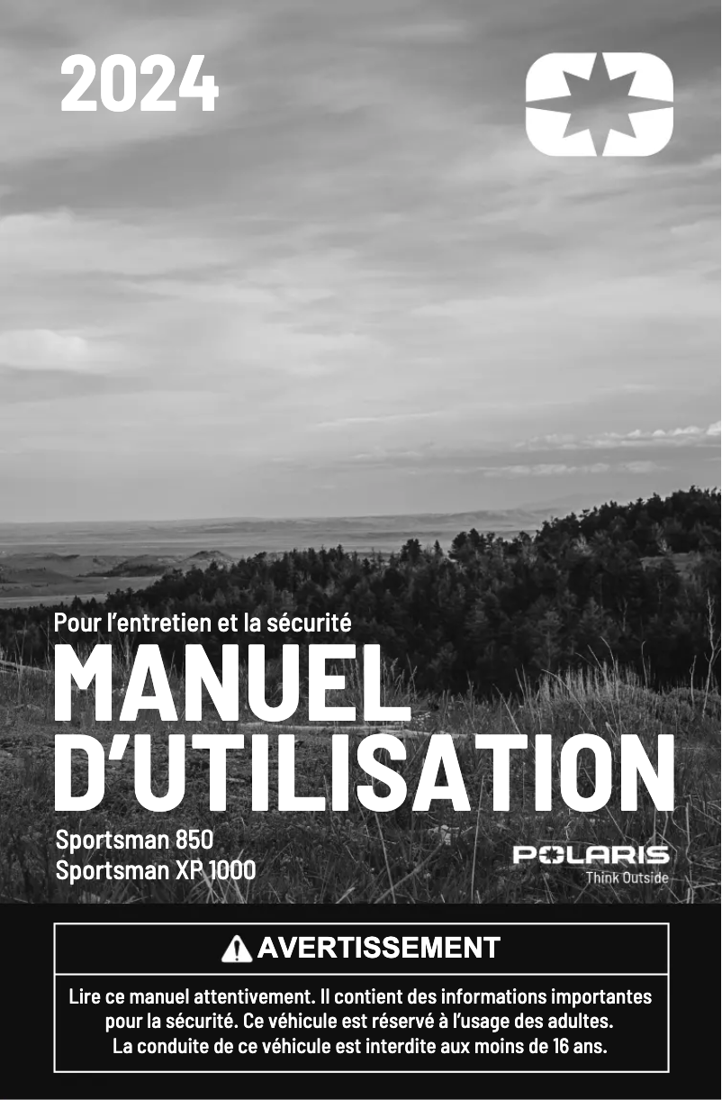 Image de la première page du manuel de l'appareil Sportsman XP 1000 Hunt Edition (2024)