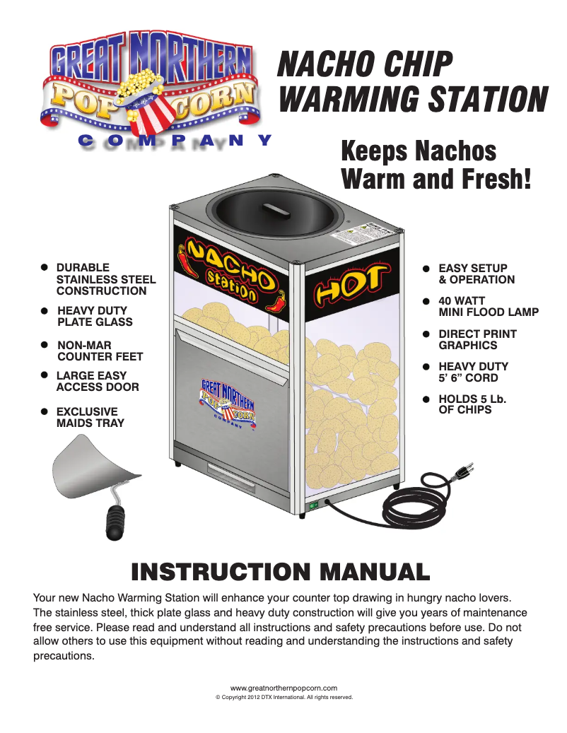 Page n°1 - Manuel utilisateur Great Northern Popcorn Nacho Chip