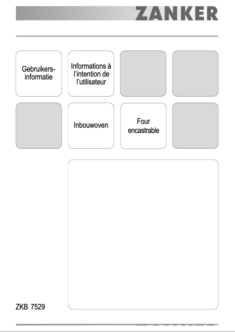 Page 1 de la notice Manuel utilisateur Zanker ZKB7529