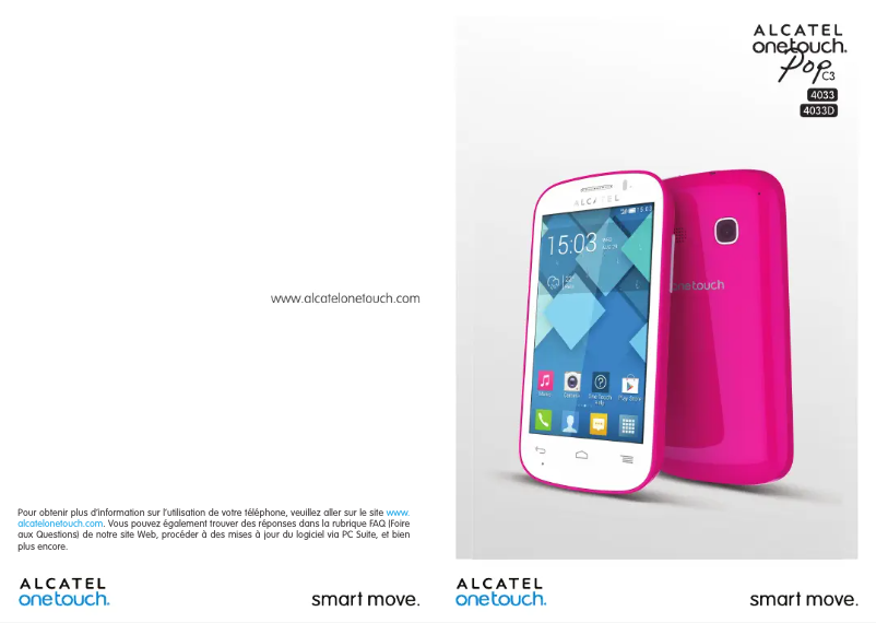 Page 1 de la notice Manuel utilisateur Alcatel One Touch Pop C3