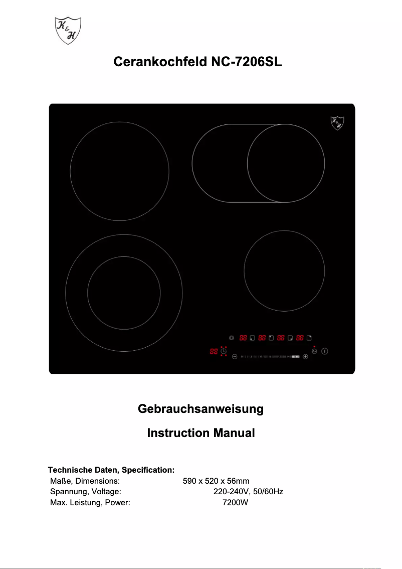 Page n°1 - Manuel utilisateur K&H NC-7206SL