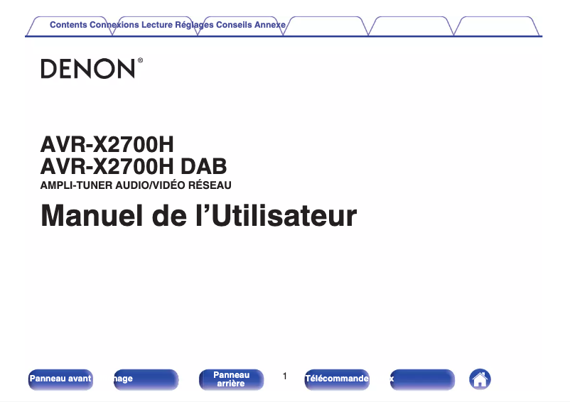 Page n°1 - Manuel utilisateur Denon AVR-X2700H