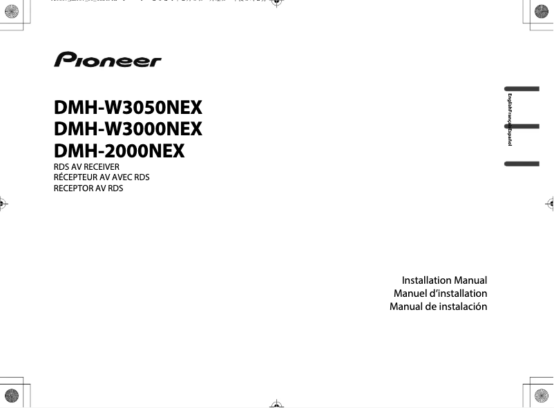 Page n°1 - Guide d'installation Pioneer DMH-2000NEX