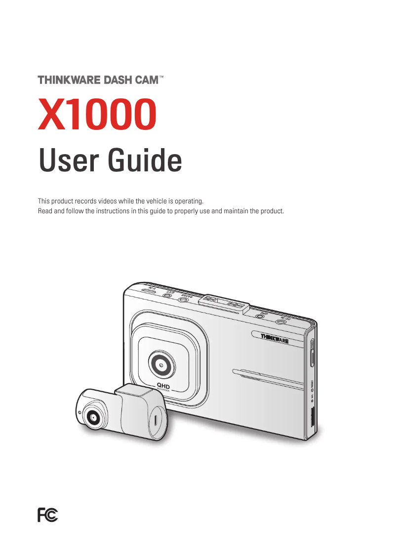 Page n°1 - Manuel utilisateur Thinkware X1000