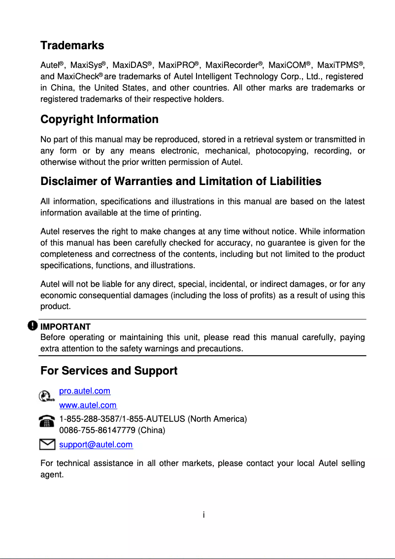 Image de la première page du manuel de l'appareil MaxiDAS DS900TS