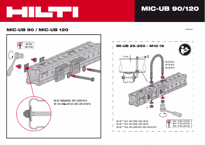 Page 1 de la notice Manuel utilisateur Hilti MIC-UB