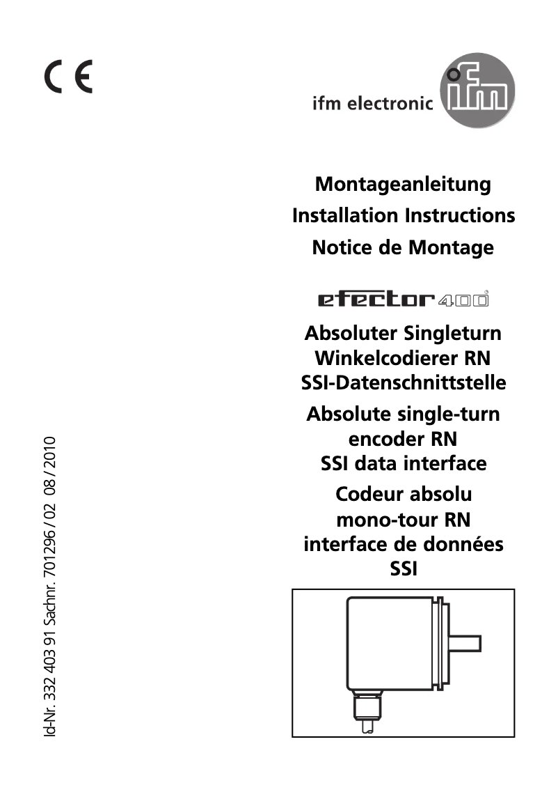Page 1 de la notice Manuel utilisateur IFM RN6058