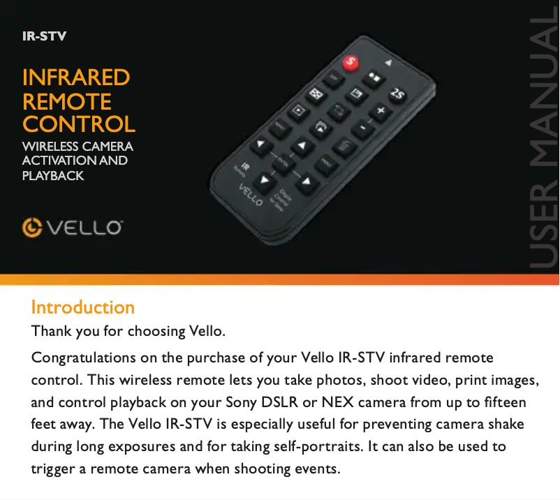 First page image of the manual for IR-STV