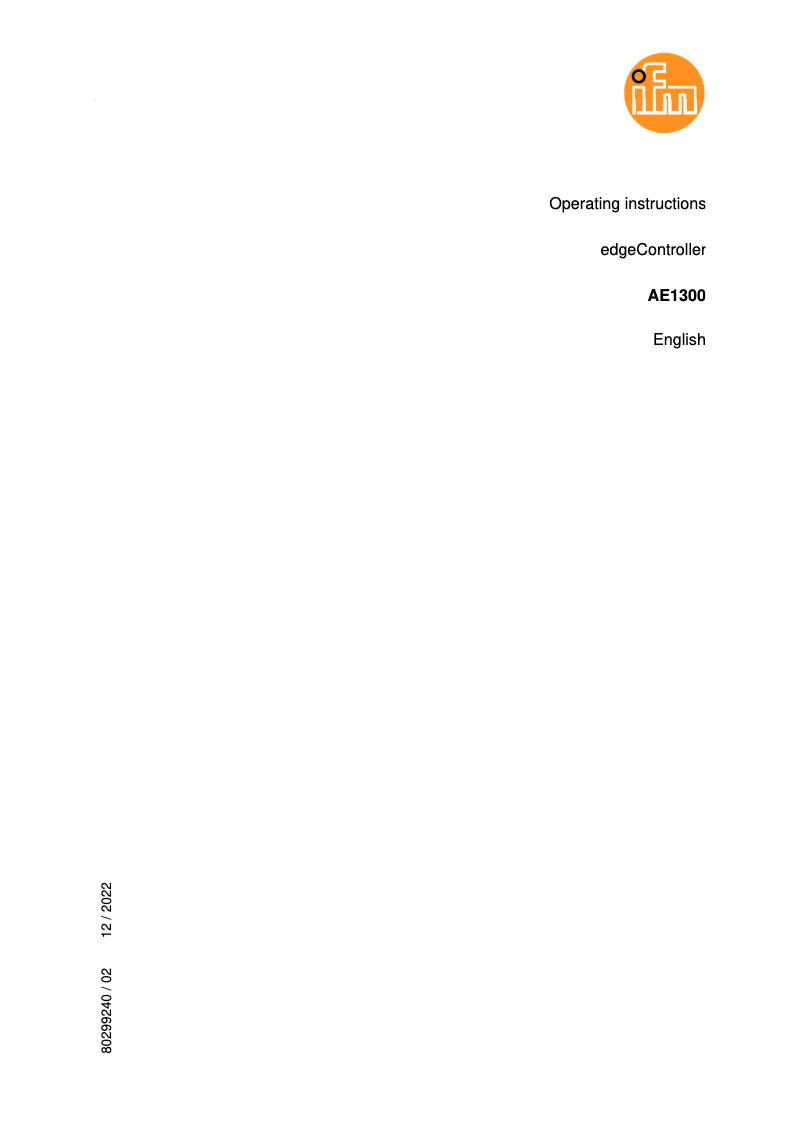 Image de la première page du manuel de l'appareil AE1300