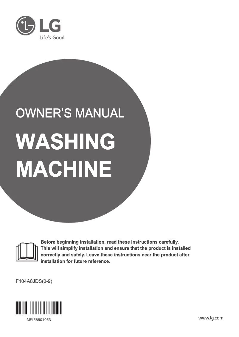 Página 1 del manual Manual de usuario LG F104A8JDS2