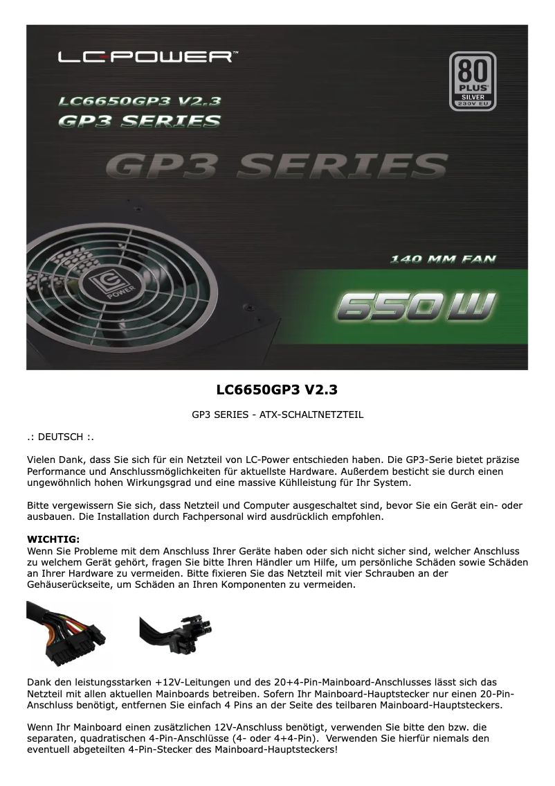 Image de la première page du manuel de l'appareil LC6650GP3 V2.3