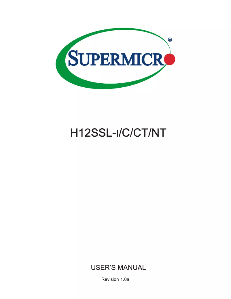 Page n°1 - Manuel utilisateur Supermicro H12SSL-CT