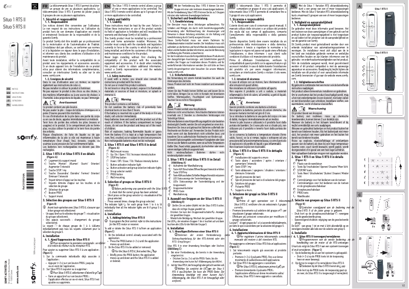 Image de la première page du manuel de l'appareil Situo 1 io