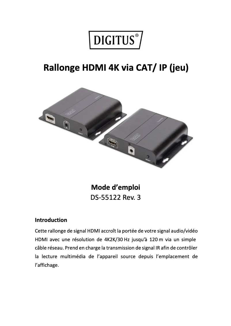 Page n°1 - Manuel utilisateur Digitus DS-55122