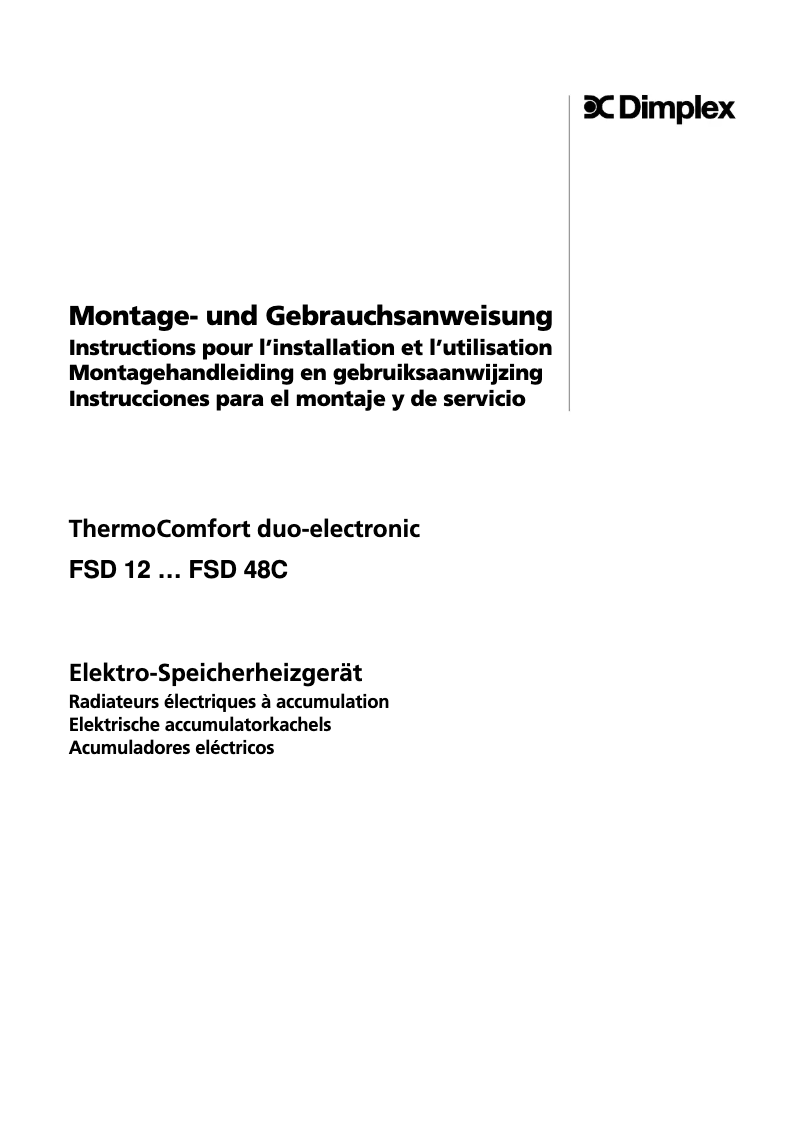 Page 1 de la notice Manuel utilisateur Dimplex FSD12C