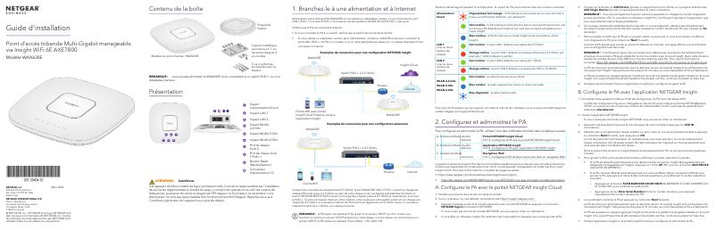 Page n°1 - Guide d'installation Netgear WAX630E