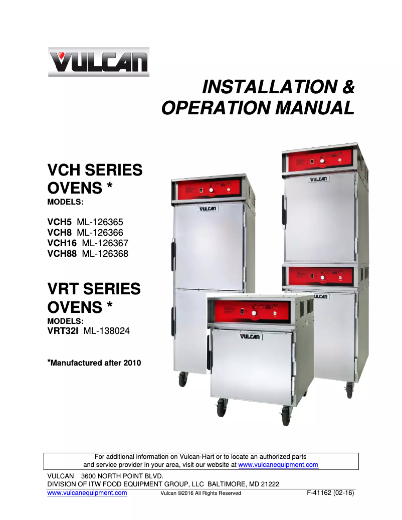 Page 1 de la notice Manuel utilisateur Vulcan VCH5