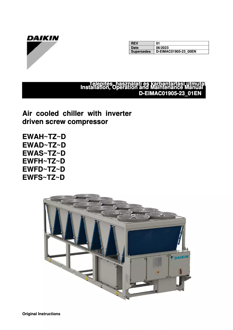 Page n°1 - Guide d'installation Daikin EWAD290TZXRB1