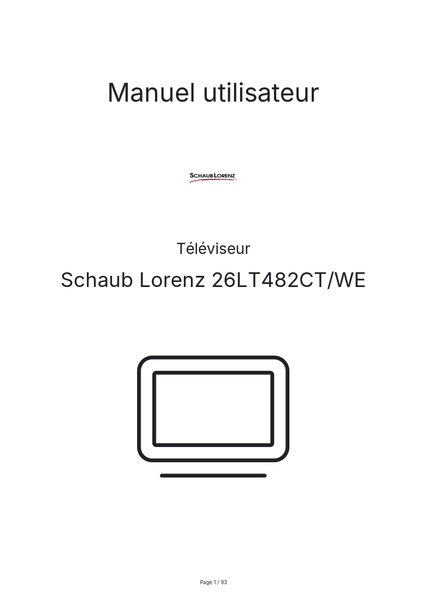 Image de la première page du manuel de l'appareil 26LT482CT/WE