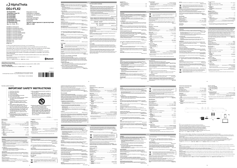 Page n°1 - Manuel utilisateur AlphaTheta DDJ-FLX2