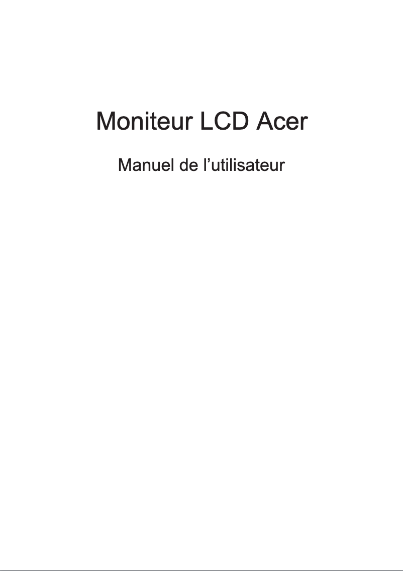 Page 1 de la notice Manuel utilisateur Acer KG271E