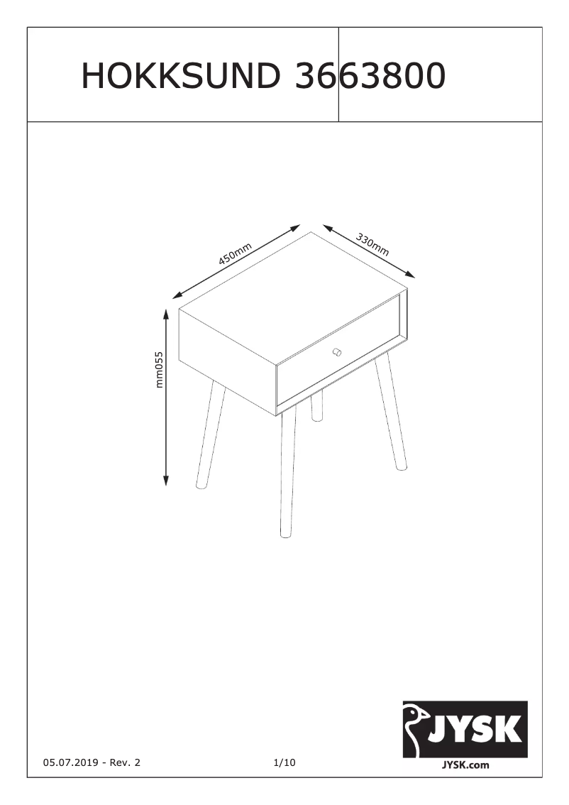 Page 1 de la notice Manuel utilisateur JYSK Hokksund