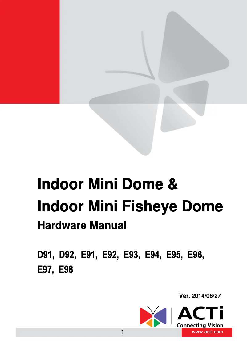 Page n°1 - Mode d'emploi ACTi E95