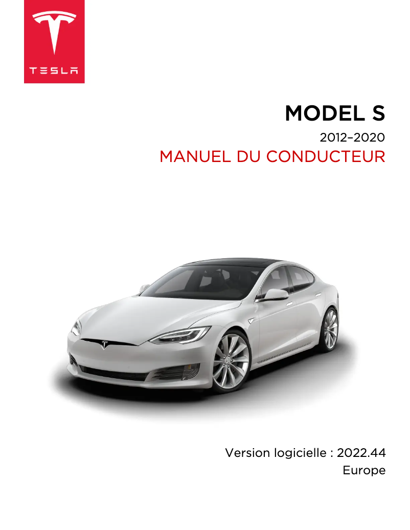 Image de la première page du manuel de l'appareil Model S (2019)