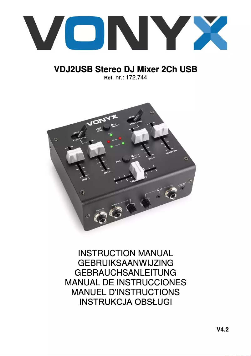 Página 1 del manual Manual de usuario Vonyx VDJ2USB