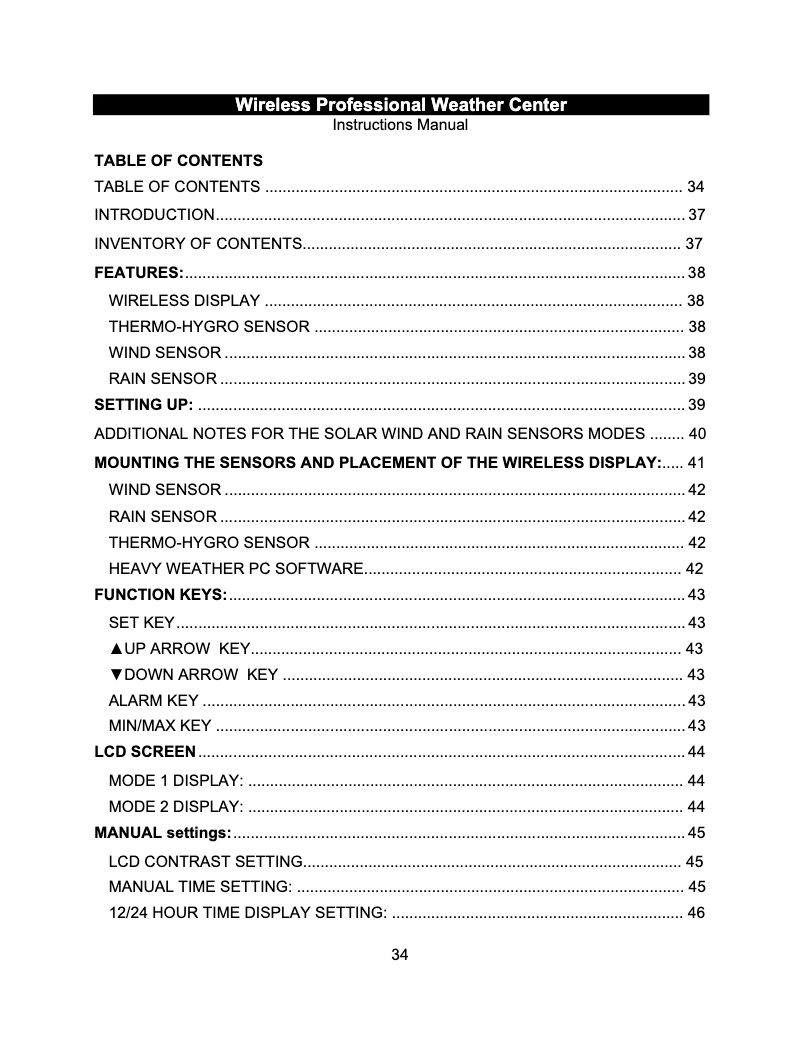 Page n°1 - Manuel utilisateur Techno Line WS 2800-IT