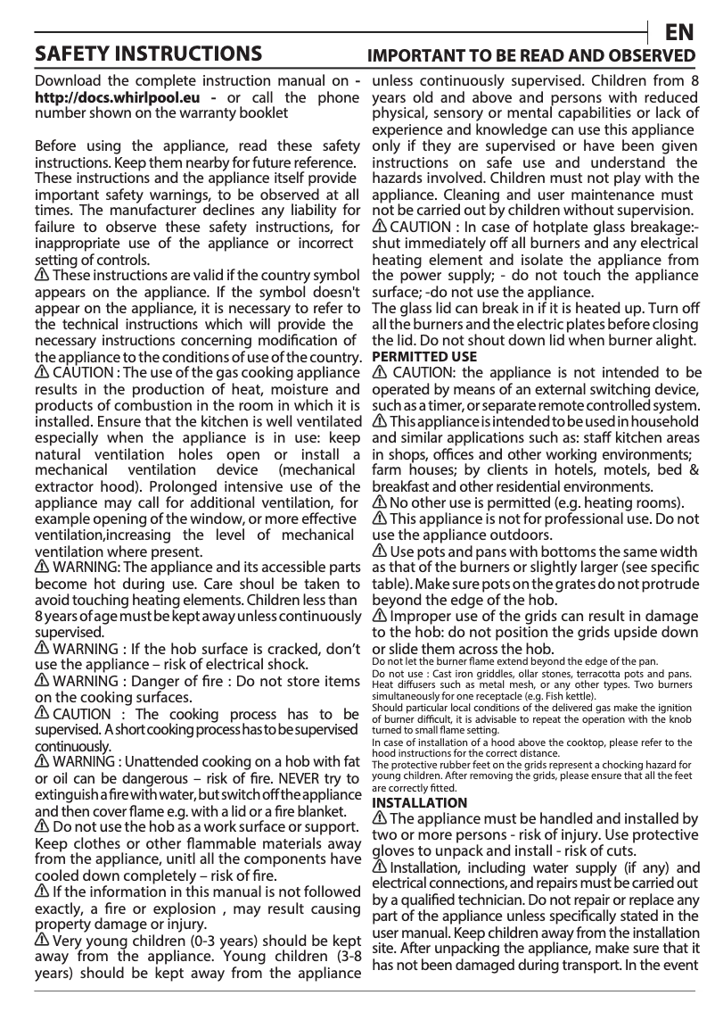 Image de la première page du manuel de l'appareil GMW 7522/IXL