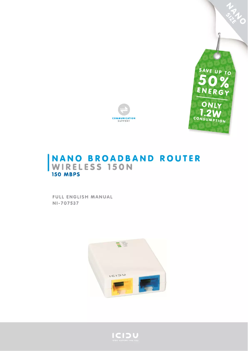 Page n°1 - Manuel utilisateur Icidu NI-707537
