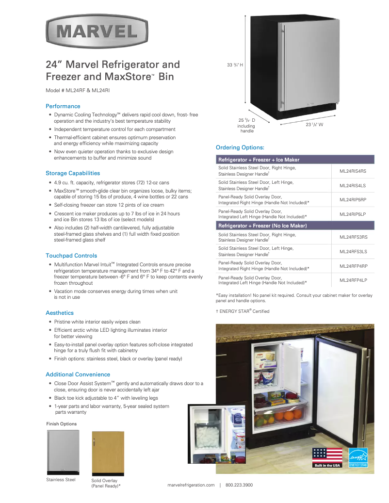 Page 1 de la notice Manuel utilisateur Marvel Professional ML24RFL