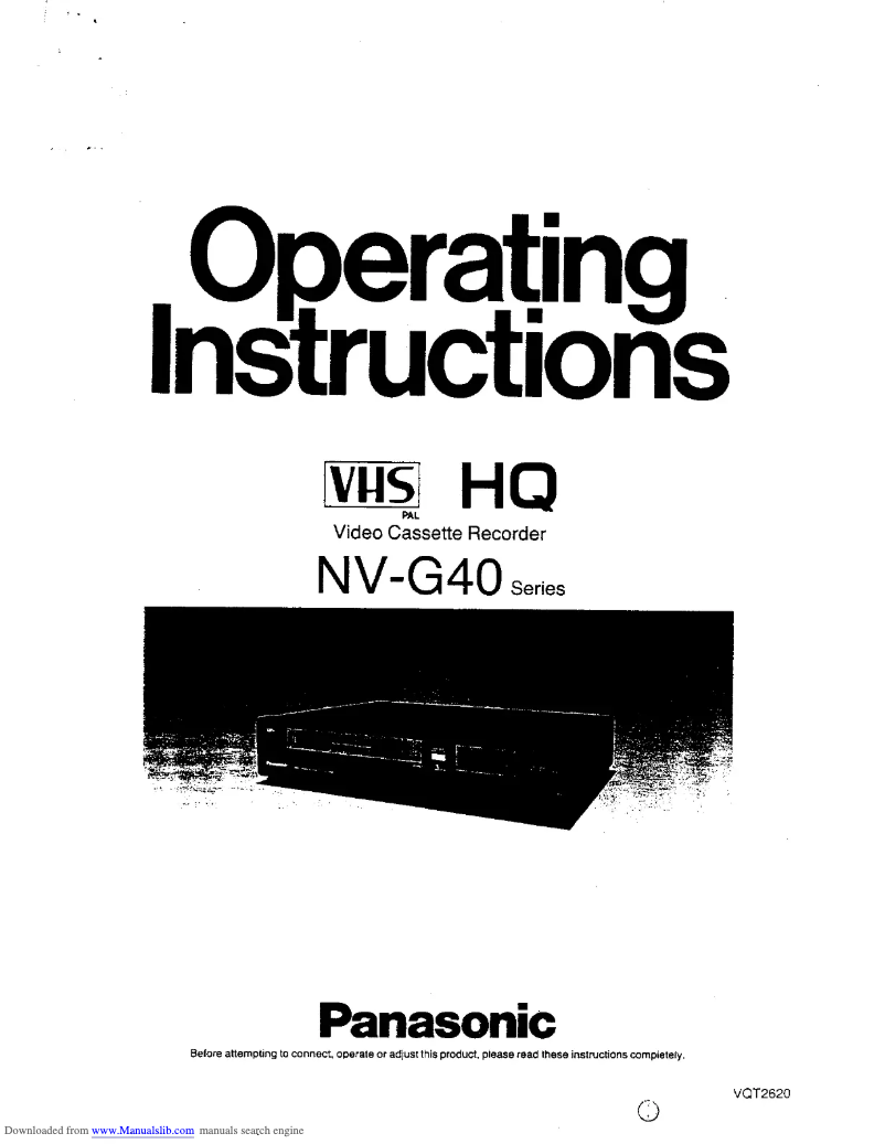 Page 1 de la notice Manuel utilisateur Panasonic NV-G40
