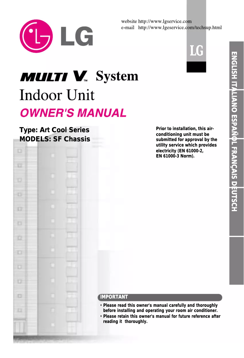 Page 1 of the manual User Manual LG ARNU07GSF11