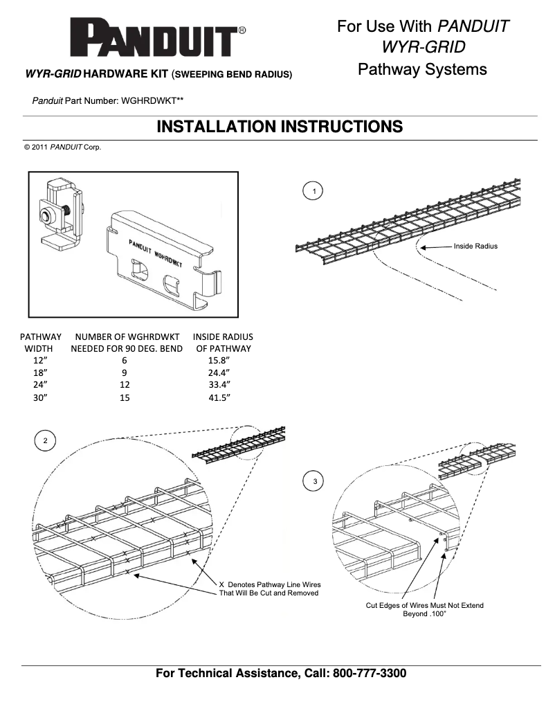 Page 1 de la notice Manuel utilisateur Panduit WGHRDWKTBL