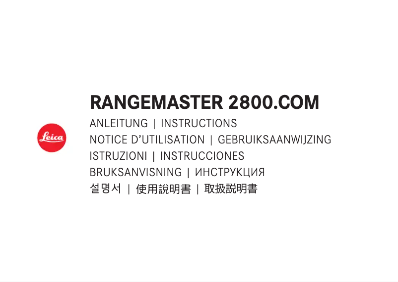 Page 1 de la notice Manuel utilisateur Leica Rangemaster CRF 2800.COM