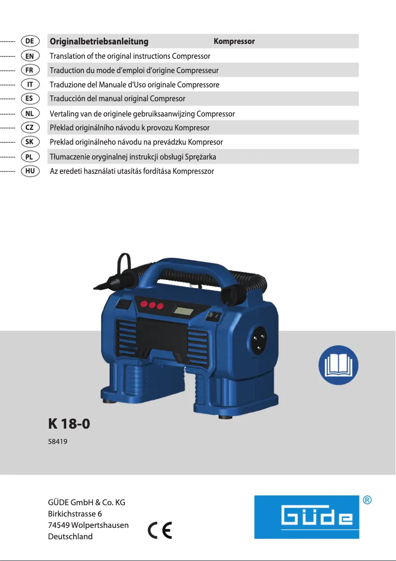 Image de la première page du manuel de l'appareil K 18-0