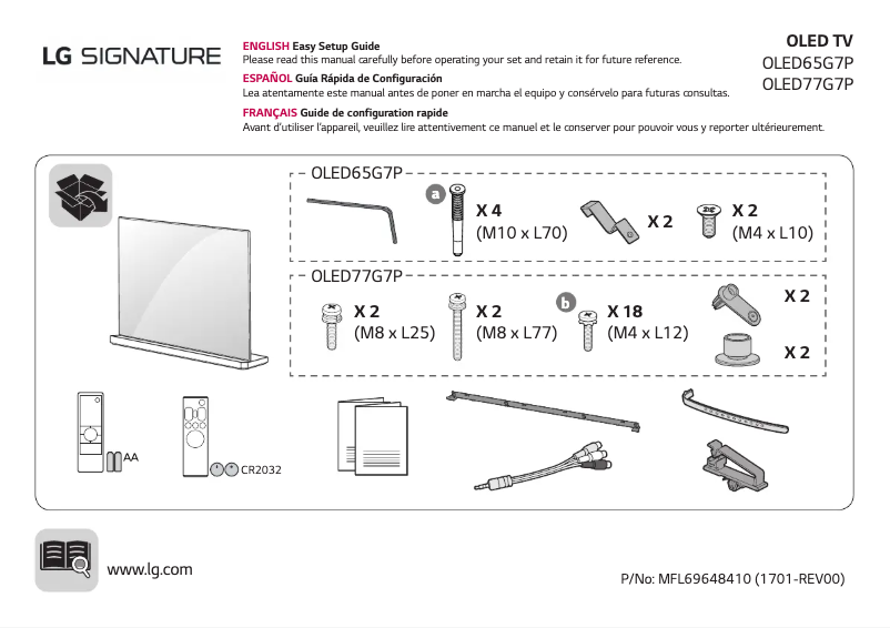 Image de la première page du manuel de l'appareil OLED77G7P