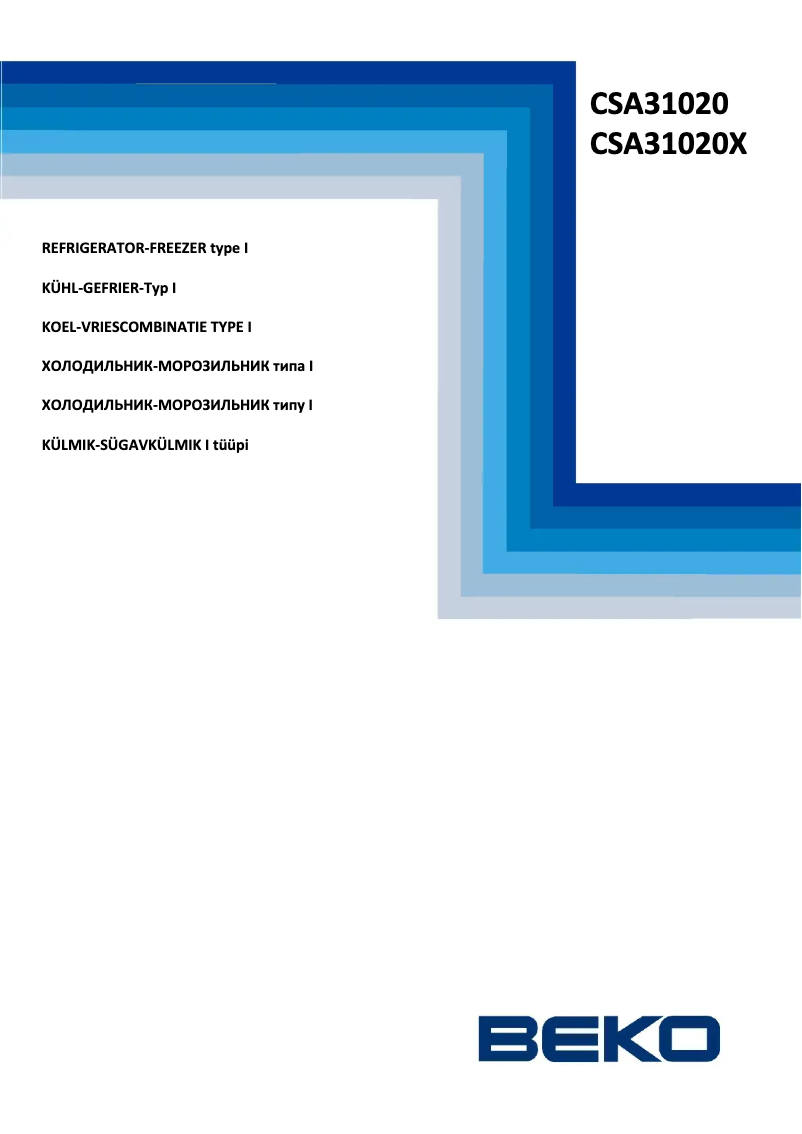 Page n°1 - Manuel utilisateur Beko CSA 31020