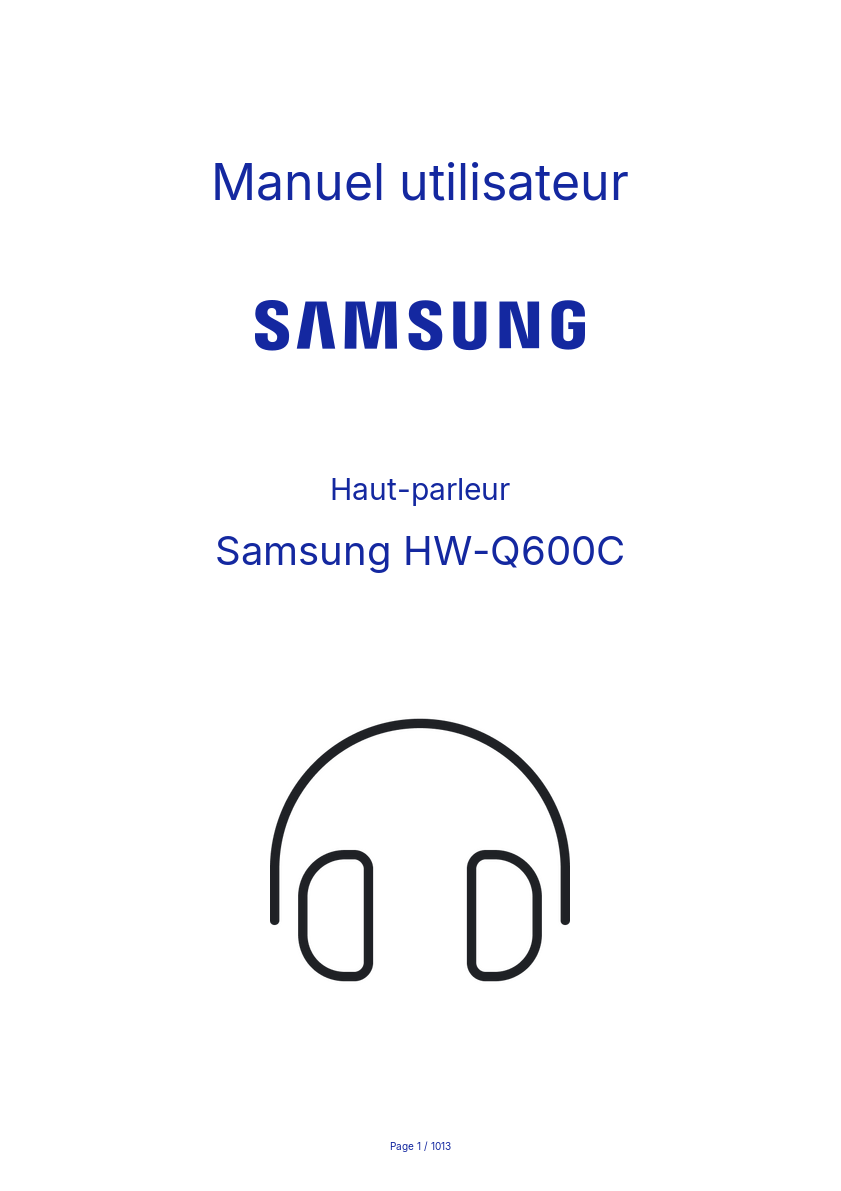 Page n°1 - Manuel utilisateur Samsung HW-Q600C